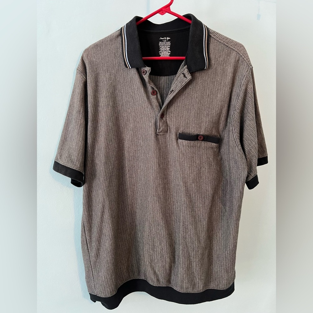 David Taylor Black and Brown Polo Shirt